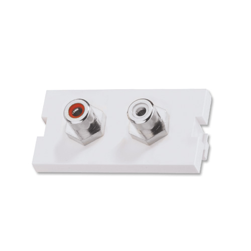 [60563] Moodul 2xRCA F / F, valge