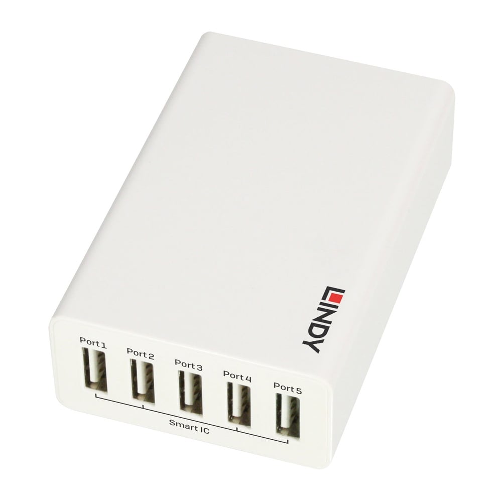 [73306] USB 2.0 hub: 5 porti, 100-240V, 18A/40W, toitekaabel C7 1.5m, valge