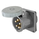Flantsiga IEC konnektor, 4P5W, 100A 277/480VAC, kollane, isane, merendus
