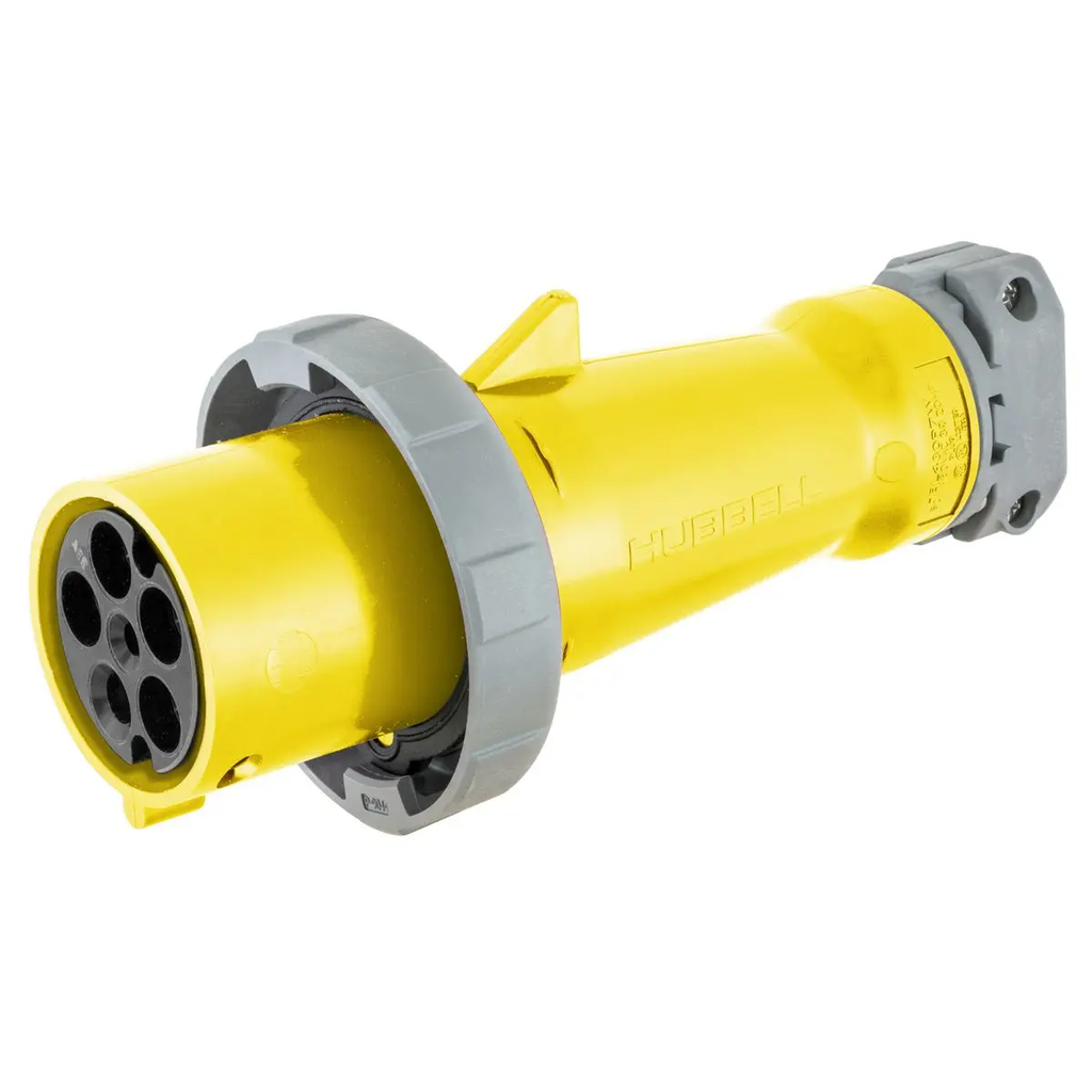 IEC konnektor, 4P5W, 100A 277/480VAC, kollane, emane, merendus