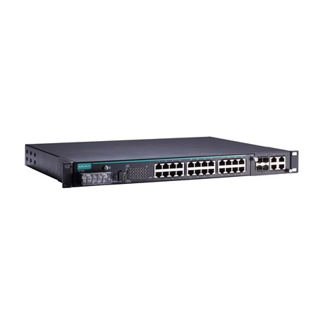 IEC 61850-3 modulaarne switch: 28 porti (lisaks 1 pesa fast või gigabit moodulile) 1 x 88-300VDC või 85-264VAC, 40 kuni 85°C