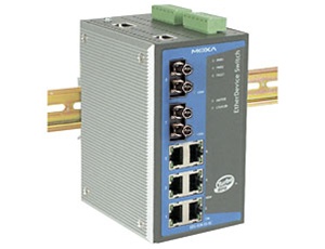 [EDS-508A-MM-ST] Managed Ethernet switch with 6 10/100BaseT(X) ports, and 2 100BaseFX multi-mode ports with ST connectors, 0 to 60°C