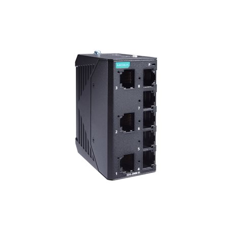 Switch: 8 x 10/100BaseT(X), -40 kuni 75°C, mittemanageeritav, metallist DIN
