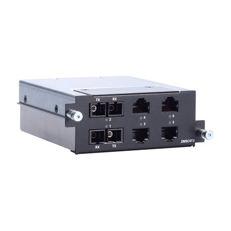 [RM-G4000-2MSC4TX] Fast Ethernet module with 2 multi-mode 100BaseFX ports with SC connectors, 4 10/100BaseT(X) ports