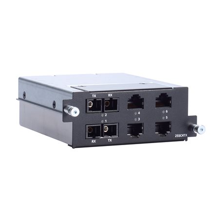 [RM-G4000-2SSC4TX] Fast Ethernet module with 2 single-mode 100BaseFX ports with SC connectors, 4 10/100BaseT(X) ports