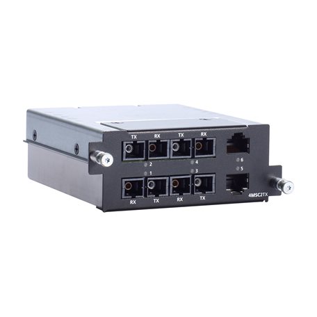 [RM-G4000-4MSC2TX] Fast Ethernet module with 4 multi-mode 100BaseFX ports with SC connectors, 2 10/100BaseT(X) ports