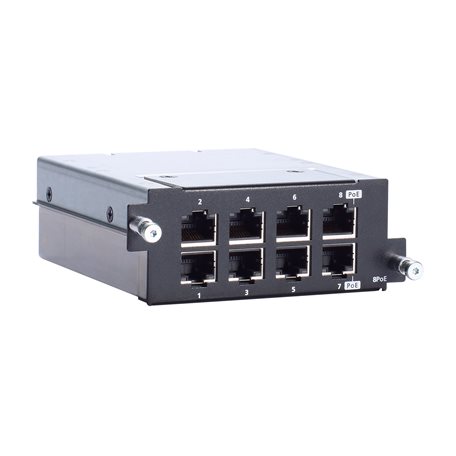 [RM-G4000-8POE] Fast Ethernet module with 8 10/100BaseT(X) IEEE 802.3bt PoE ports