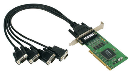 4-port RS-232 low profile Universal PCI serial board, 0 to 55°C  (includes DB9 male cable)