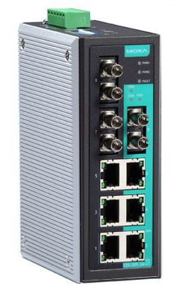 Switch: 6 x 10/100BaseT(X), 3 x 100BaseFX multi-mode SC, 0 kuni 60°C, mittemanageeritav DIN