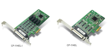 [CP-114EL/DB25M] 4-port RS-232/422/485 low profile PCI Express x1 serial board (includes DB25 male cable)