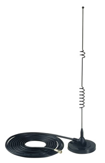 [ANT-CQB-AHSM-05-3m] 5 dBi/37cm,magnetic SMA quad-band antenna,2.5m (impedance=50 ohms),3m