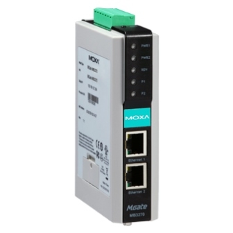 Modbus Serial to Ethernet Gateway, 2 porti,  2 x 12-48 VDC toide, 0 kuni 55°C, opt. Isol. 2KV