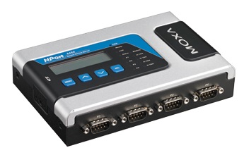 RS-232/422/485 secure terminal server, 4 porti, lisamooduli võimalus, -40 kuni 75°C