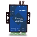 RS-232/422/485 to multi-mode optical fiber media converter with fiber ring support and ST connector, 0 to 60°C