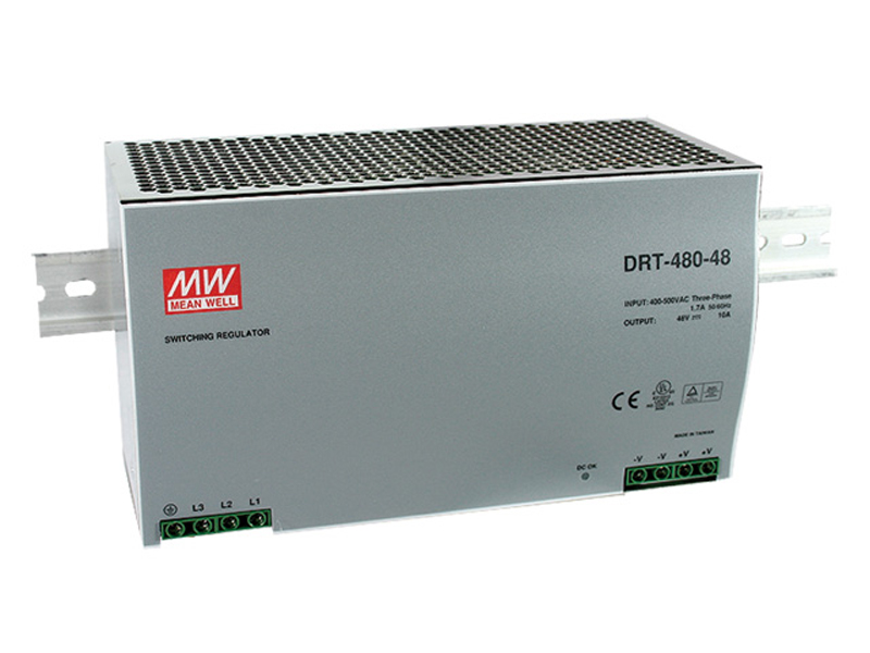 Toiteplokk DIN-liistule 3 faasiga 480W 48V