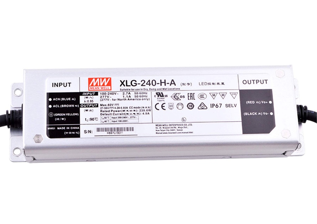 LED driver 240W 27~56V 4.28~6.66A
