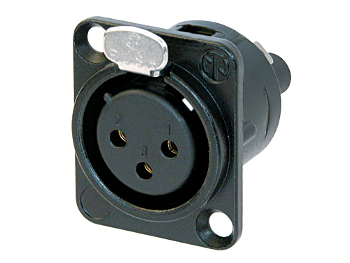 [NC3FD-S-1-B] XLR 3 pesa paneelile, must  NC3FD-S-1-B, kruvikinnitus