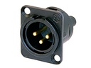 XLR 3 pistik paneelile, NC3MD-S-1-B, kruvikinnitus
