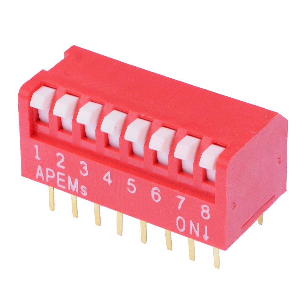 DIP lüliti, 8p, THT, klaveristiilis, SPST, 24VDC, 25mA