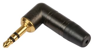 [NTP3RC-B] 3.5mm stereo pistik, kullatud, must 90° nurgaga