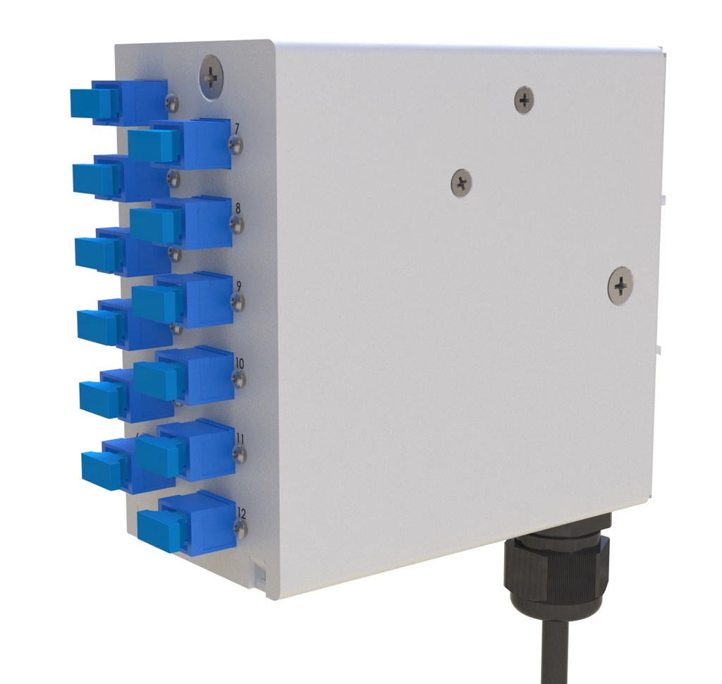 [FSAC12DXEX-03AG] FO DIN-rail karp 12xSCA simplex singlemode adapteritega