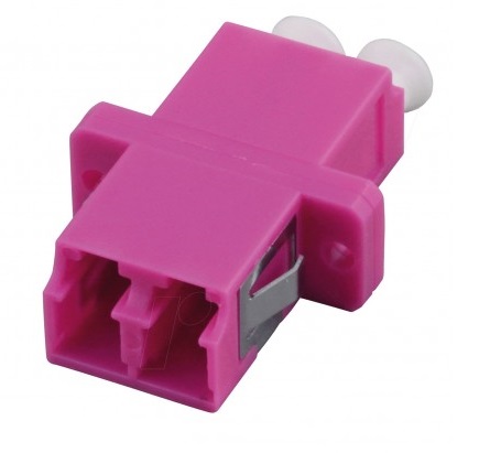 FO adapter multimode LC duplex violet