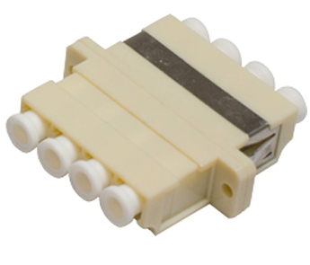 LC QUADPLEX (x4) Adapter BEIGE (SC Dplx FootPrint) METAL CLIP with Flange