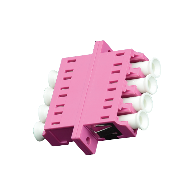 [LCQUADEV] LC QUADPLEX (x4) Adapter Zirconia Sleeve - Erika Violet (SC Dplx FootPrint) Metal Clip with Flange