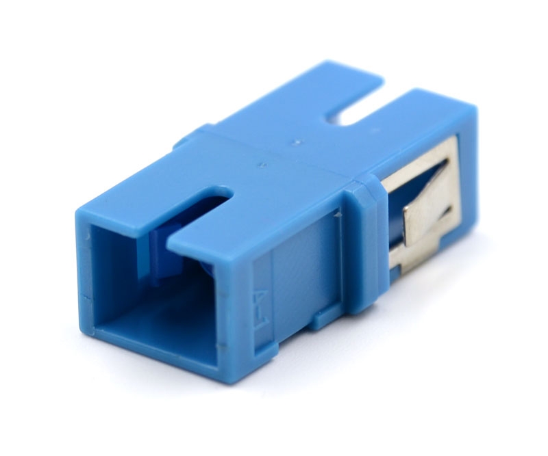 [SCUSZR02/FL] SC Singlemode Simplex Uniter Without Flange - Ceramic Sleeve - Blue