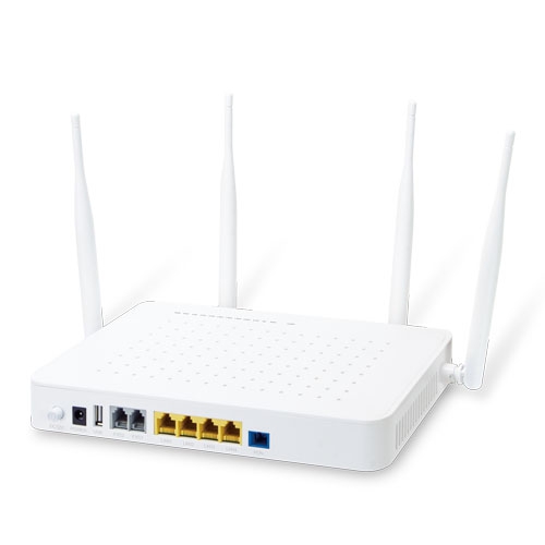 [GPN-400ACV] WiFi ruuter: LAN / GPON Gigabit AC1200 a/b/g/n/ac 2.4GHz ja 5GHz 2xRJ11, 4xRJ45, 1x USB, VoIP