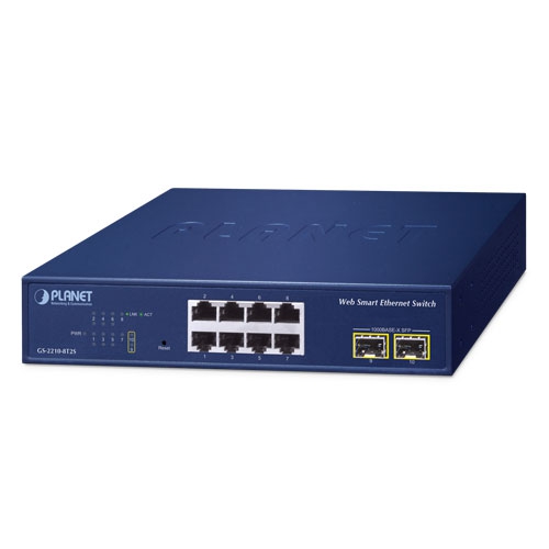 8-Port 10/100/1000T + 2-Port 1000X SFP Web Smart Ethernet Switch