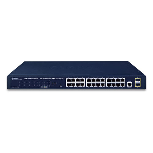 [GS-4210-24T2S] Switch: 24 x 10/100/1000Mbps, 2 x SFP, Layer 2/4, räkitav