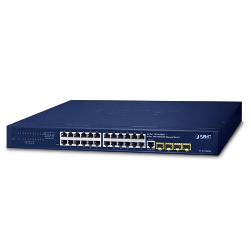 [GS-4210-24T4S] Switch: 24 x 10/100/1000Mbps, 4 x SFP, Layer 2/4, räkitav