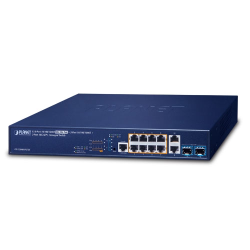 L3 8-Port 10/100/1000T 802.3bt PoE + 2-Port 10/100/1000T + 2-Port 10G SFP+ Managed Switch