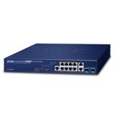 Switch: 8 x 10/100/1000Mbps PoE++, 2 x 10/100/1000Mbps, 2 x SFP+, 1 x RJ-45 console, Layer 3