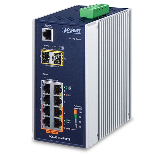 Switch: 4 x 10/100/1000Mbps, 4 x 10/100/1000Mbps PoE+ 2 x SFP, 1 x RJ-45 console, Layer 2/4