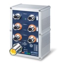 Switch: 4 x 10/100/1000 M12 PoE+, 2 x 10/100/1000 M12 -40 kuni 75°C, manageeritav, 144W PoE Budget, IP67