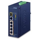 Switch: 4 x 10/100/1000BaseT(X) PoE+, 1 x 10/100/1000BaseT(X), 1 x 100/1000X SFP -40 kuni 75°C, mittemanageeritav, 120W budget