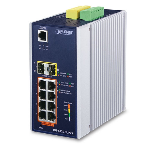 [IGS-6325-8UP2S] Switch: 8 x 10/100/1000Mbps PoE+, 2 x SFP 1G/2.5G, 1 x RJ-45 console, Layer 3