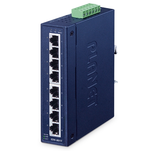 Switch: 8 x 10/100T(X), -40 kuni 75°C, mittemanageeritav, DIN
