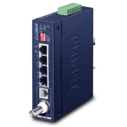 [IVC-234GT] Tööstuslik konverter: BNC/RJ11 to 4 x 10/100/1000, VDSL2 30a, -40 kuni 75°C