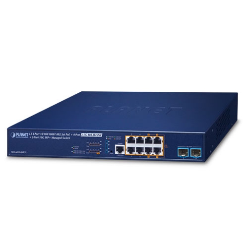 L3 4-Port 10/100/1000T 802.3at PoE + 4-Port 2.5G 802.3bt PoE + 2-Port 10G SFP+ Managed Switch