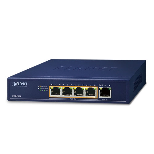 [POE-E304] PoE++ pikendaja/extender/repeater, 10/100/1000Mbps, 1 PoE sisse - 4 PoE välja