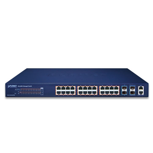 [SGS-5240-24P4X] Switch: 24 x 10/100/1000Mbps PoE+, 4 x SFP+, 1 x RJ-45 console, Stackable, Layer 2+, räkitav