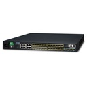 Switch: 8 x 10/100/1000Mbps, 8 x 10/100/1000 TP/SFP Combo, 16 x SFP, 4 x SFP+, 1 x RJ-45 console, Stackable, Layer 3, räkitav
