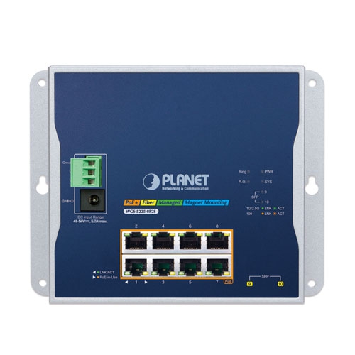 Switch: 8 x 10/100/1000Mbps PoE+, 2 x 1G/2.5G SFP, L2/L4, -40 kuni 75°C