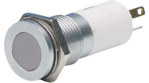 LED-indikaator, 12V dc, paneelile, 14mm, Faston, jootekontakt, punane/kollane/roheline, IP67