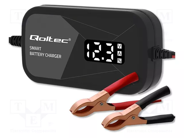 [QOLTEC-52492] Charger for rechargeable batteries, AGM, GEL,acid-lead, 12V, 2A