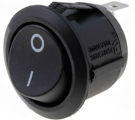 Switch SPST ON-OFF 6A rocker circul