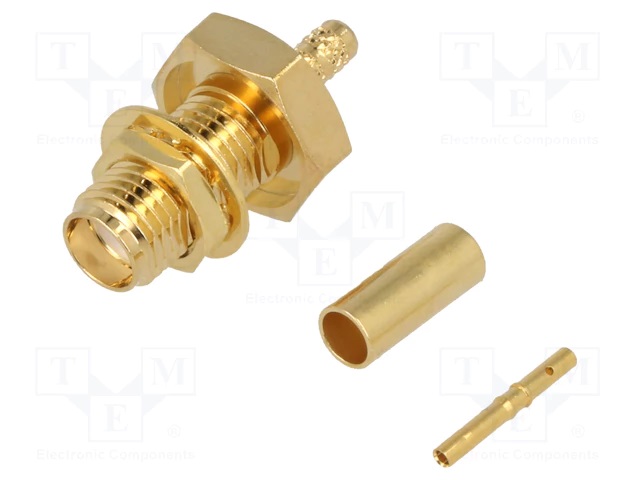 [RF2-06A-T-02-50-G] SMA pesa paneelile, emane, otse; LMR100,RG174,RG316
